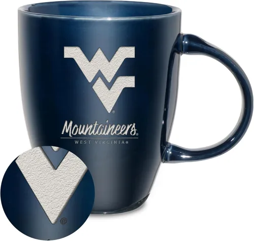 Vista 61 de Rico Industries - Taza de lustre cerámico con grabado láser de la NCAA de 18oz - Café-Té
