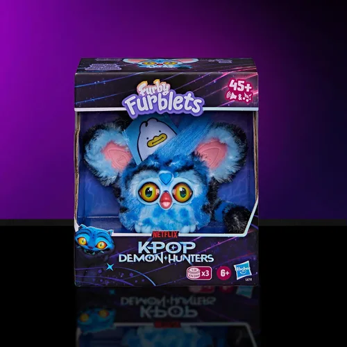 Vista 7 de KPop Demon Hunters Furby Furblets Derpy Tiger, juguete electrónico coleccionable de 3 pulgadas