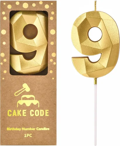 Vista 17 de Crystal Gold - Velas de cumpleaños con número 0 de 2.76 pulgadas, velas doradas y de números de pastel para celebración de fiesta