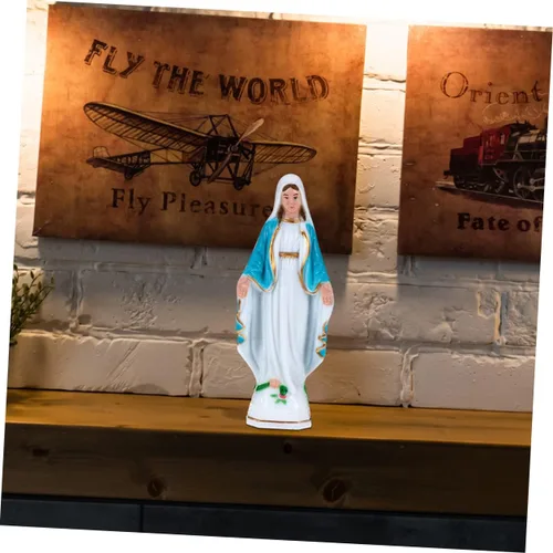 Vista 7 de 3 piezas de escultura virgen al aire libre adorno al aire libre estatua de la santa familia Jesús y estatua de santos católicos estatua vintage