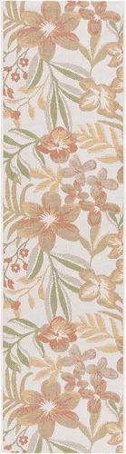 Vista 3 de SAFAVIEH Courtyard Collection - Alfombra de pasillo, 2 pies 3 pulgadas x 8 pies, color beige y óxido, no desprende pelusa y de fácil cuidado