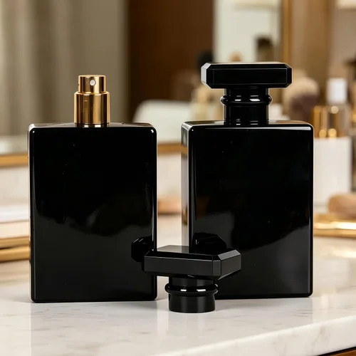 Vista 2 de 2 botellas de spray de vidrio de 3.4 fl oz, botella de perfume recargable de niebla fina, atomizador de perfume para hombres y mujeres, recipientes