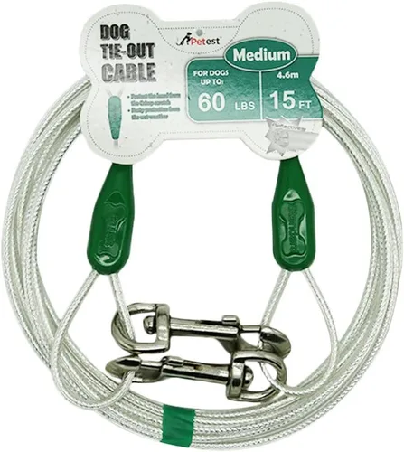 Vista 12 de Petest Cable de amarre reflectante de 15 pies para perros pequeños de hasta 35 libras