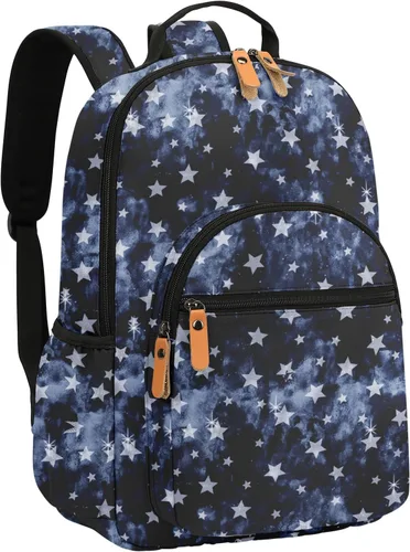 Vista 53 de Leaper Mochila para laptop para mujer: linda mochila floral para escuela, universidad, viajes, trabajo, mochila ligera para niños, Negro margarita
