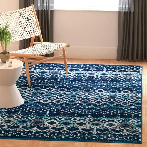 Vista 65 de SAFAVIEH Amsterdam Collection Alfombra Decorativa - 2.3 pies x 4 pies, Negro & Multi, Diseño Marroquí Bohemio, Sin Desprendimiento y Fácil Cuidado
