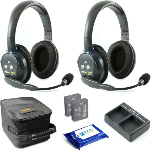 Vista 13 de Eartec UL2SD Ultralite - Auriculares inalámbricos de dúplex completo para 2 usuarios - 1 auricular de una sola oreja y 1 auricular de doble oreja