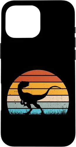 Vista 19 de Retro Sunset Jurassic Velociraptor Dinosaur Case for iPhone 17