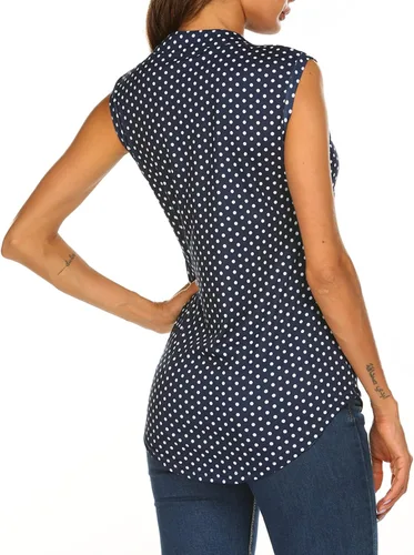 Vista 2 de Halife - Blusa larga sin mangas con estampado floral para mujer, con cuello en V