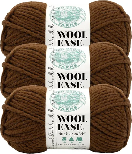Vista 126 de Lion Brand Yarn - Ovillo de lana Wool-Ease Thick & Quick color fuerza aérea Super Bulky Wool Acrylic Blend Fiber for Soft Hats, Sweaters, Chunky