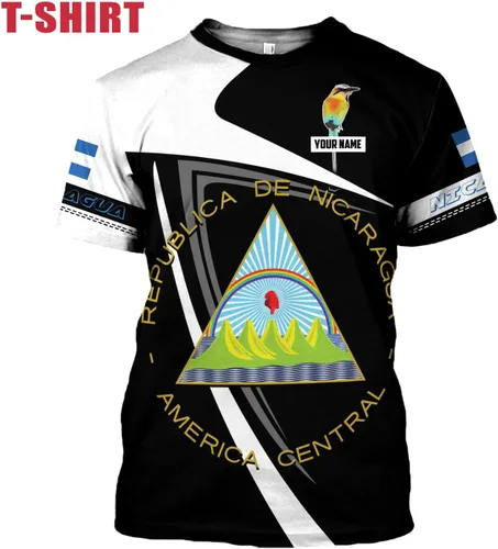 Vista 3 de Rivelus - Camisa personalizada de Nicaragua 3D, camisas con la bandera de Nicaragua, camisetas nicaragüenses, camisetas unisex para hombres y mujeres