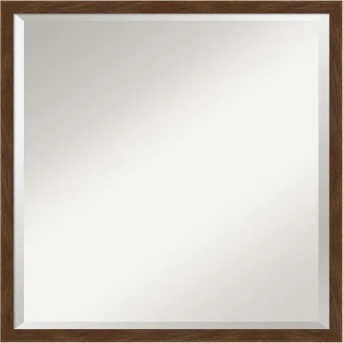 Vista 15 de Amanti Art Espejo de pared marrón de 26 x 22 pulgadas, espejo rectangular de baño de Alejandría marrón rústico para decoración de pared, sala