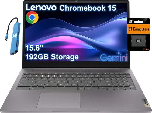Vista 16 de Lenovo IdeaPad Slim 3 Chromebook - 2024 - Laptop ligero - Altavoces Waves MaxxAudio® - Pantalla HD de 14" - Cámara HD 720p - 4GB de memoria - 64GB