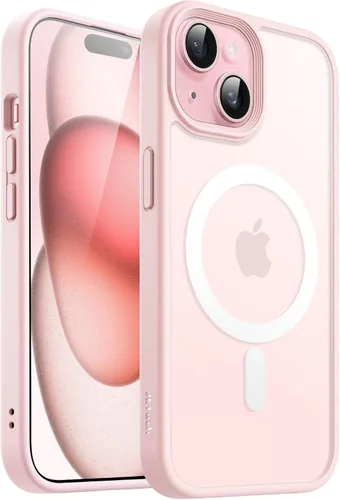 Vista 10 de JETech - Carcasa magnética mate para iPhone 15, color negro Compatible con MagSafe, parte trasera mate translúcida, protección delgada a prueba