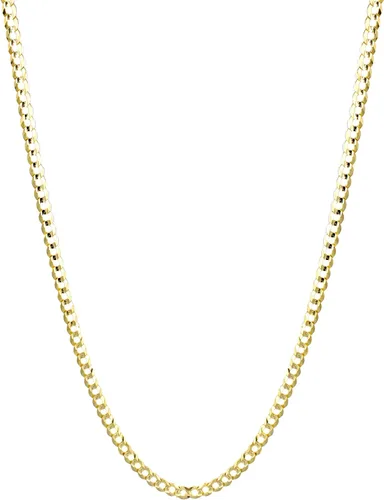 Vista 3 de IcedTime - Cadena de eslabones de bordillo estilo cubano, oro amarillo italiano de 10quilates, lisa, collar amplio de 4,5mm o pulsera de eslabones