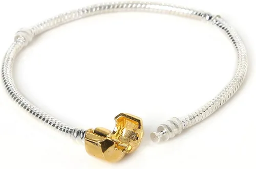 Vista 3 de RUBYCA 5 unids 8.7 "plata oro color broche cadena serpiente europea pulsera encanto encanto cuentas DIY, Cobre
