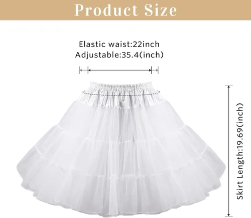 Vista 6 de Women Tutu Petticoat Dance Half Slips Coplay Tulle Underskirt Crinoline Layered Party