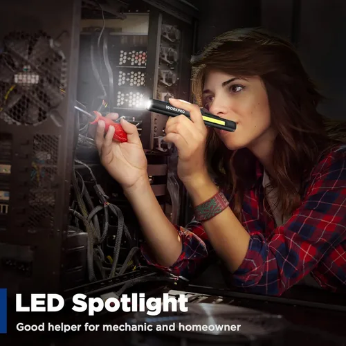 Vista 3 de WORKPRO Linterna de Pluma Recargable, Linterna UV de 365 nm con Luz Negra, Linterna LED de 450 Lúmenes Mini de Bolsillo, para Inspección, Trabajo