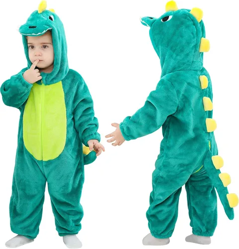 Vista 19 de TONWHAR Animal Costume for Infants & Toddlers - Boys & Girls One-Piece Romper Jumpsuit for Halloween & Daily Playwear Pink Dinosaur