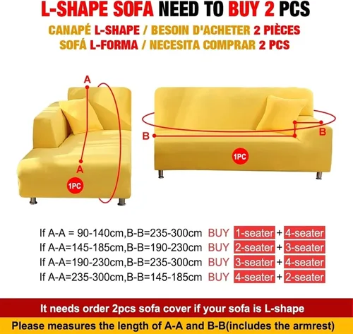Vista 3 de MIPOPS Fundas de sofá de tela de terciopelo, funda elástica para sofá seccional, funda de sofá en forma de L, funda para sillón diván para sala de J
