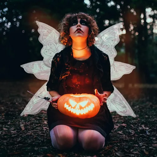 Vista 7 de caretoto Alas de hadas para adultos, disfraz de hada de mariposa, Halloween, alas de ángel para mujeres y niñas, grande plateado