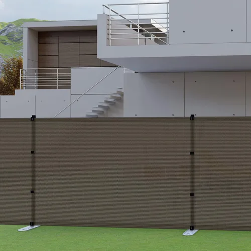 Vista 6 de TANG Valla de privacidad para exteriores, patio trasero, jardín, patio, valla de seguridad para la piscina con postes, estacas para el suelo