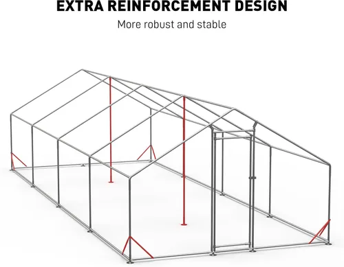 Vista 2 de OUYESSIR Gallinero para exteriores, gran techo de espionaje con cubierta impermeable para uso en granja en el patio trasero, jaula para aves