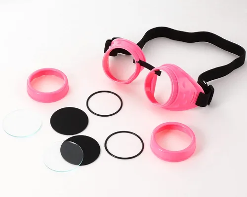 Vista 6 de Konohan Paquete de 3 gafas de piloto rosas de Halloween disfraz de bricolaje vintage gafas steampunk de soldadura para cosplay máscara facial gótica