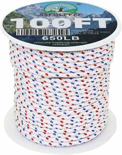 Vista 8 de Cuerda de arranque de retroceso de alta resistencia, 0.157 in × 100 pies, cable de tracción resistente para Briggs & Stratton, Honda, generador
