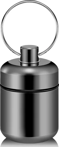 Vista 10 de Llavero pastillero - Organizador de pastillas pequeño, pastillero impermeable, llavero portátil con anillo para bolso (negro)