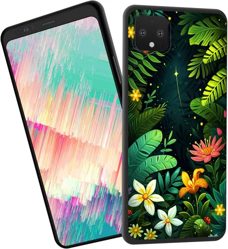 Vista 113 de Funda delgada para Google Pixel 4 XL, funda delgada de silicona de TPU suave a prueba de golpes para Google Pixel 4 XL, gato negro luna estrellada
