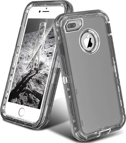 Vista 12 de ORIbox - Funda compatible con iPhone 7 Plus, compatible con iPhone 8 Plus, resistente a prueba de golpes, anticaída, funda transparente