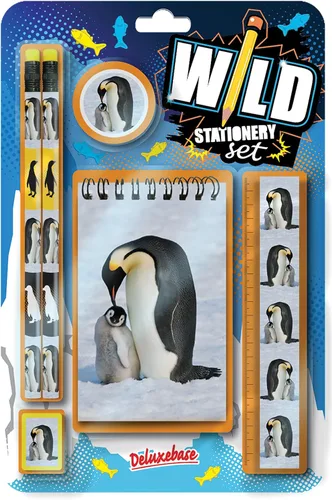 Vista 13 de Deluxebase Wild Stationery Set - Mariposa de animales de papelería con 2 lápices, borrador, sacapuntas, regla y lindo cuaderno. Suministros