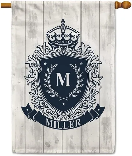 Vista 22 de Welcome Style Initial Garden Flag Snowflake Decor Customized Your Last Name 12.5X18 Inch Print Double Sided
