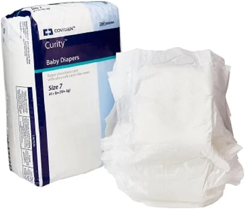 Vista 3 de Covidien Pañal de bebé Curity Tab Cierre Tamaño 7 Desechable (#80068A, Vendido por Caja de 128)