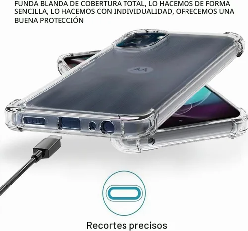 Vista 5 de Osophter Funda transparente para Moto G 5G 2022 con protector de pantalla, TPU con absorción de golpes, esquinas reforzadas, cubierta flexible