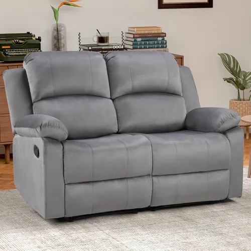 Vista 10 de EBELLO Juego de sofá reclinable manual, moderno juego de muebles reclinables de microfibra para sala de estar, incluye 2 sillas reclinables y 1 sofá