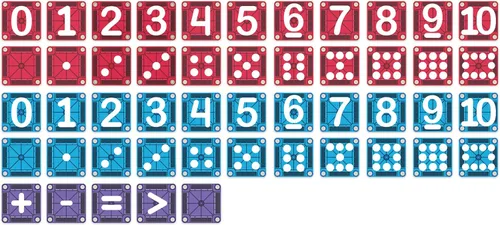 Vista 5 de MAGNA-TILES MicroMAGS Learn Numbers - Juego de construcción magnética de 56 piezas, la marca original de construcción magnética