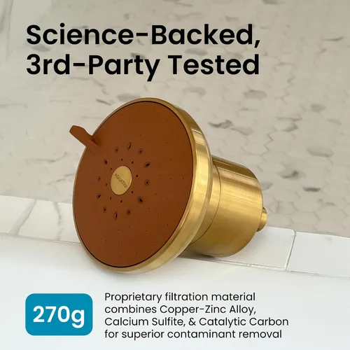 Vista 6 de AquaTru Shower - Filtro de ducha avanzado que elimina las impurezas del agua dura para apoyar la piel saludable, cuero cabelludo, cabello, reducir