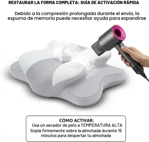 Vista 10 de Almohada de apnea del sueño con alivio del dolor de cuello y ronquidos, almohada cervical ortopédica, almohada ergonómica de espuma viscoelástica