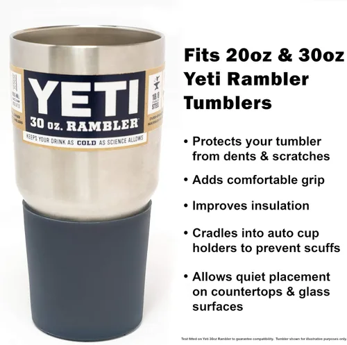 Vista 2 de Protector de silicona para funda de bota para vasos Yeti Rambler de 20 onzas, 26 onzas, 30 onzas y vaso Hydro Flask de 32 onzas (humo)