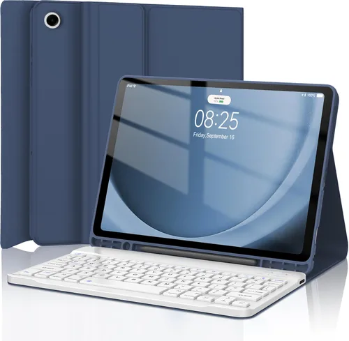 Vista 10 de Funda para teclado para Samsung Galaxy Tab A9 Plus 5G 11 pulgadas 2023 (SM-X210/X216/X218) - Teclado Bluetooth inalámbrico desmontable - Funda
