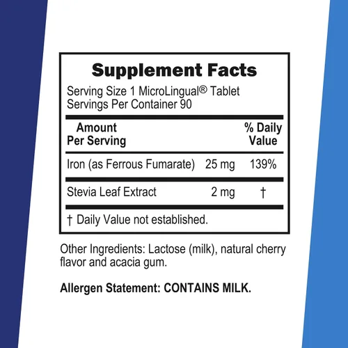 Vista 2 de Superior Source Just Women - Hierro de 25 mg (fumarato ferroso), tabletas microlingües de disolución rápida debajo de la lengua, 90