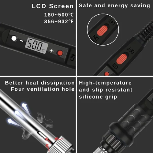Vista 3 de Kit de Combustión de Madera ACRSIKR, Herramienta de Combustión de Madera con Pantalla LED, Pluma de Pirografía Ajustable de Temperatura