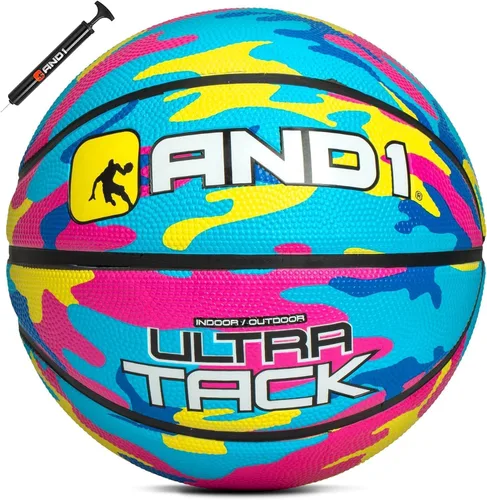 Vista 11 de AND1 Balón de Baloncesto Ultra Grip: Tamaño Reglamentario Oficial 7 (29.5 pulgadas) de Goma - Construcción de Canal Profundo Streetball, Hecho