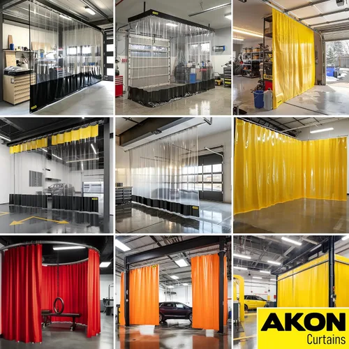 Vista 3 de AKON - Cortinas químicas con riel, paneles de barrera personalizados