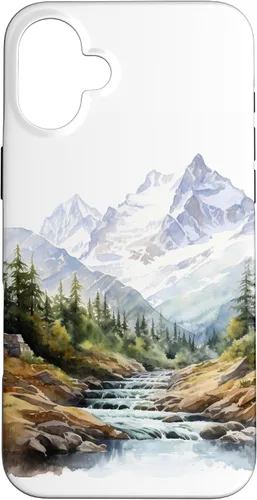 Vista 22 de Funda para iPhone 11 Pro acuarela montañas paisaje