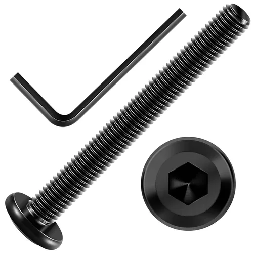 Vista 18 de Mywish M5 x 8mm 20 piezas de tornillos de cabeza plana con rosca hexagonal, pernos de acero inoxidable 304 para muebles con rosca completa, óxido