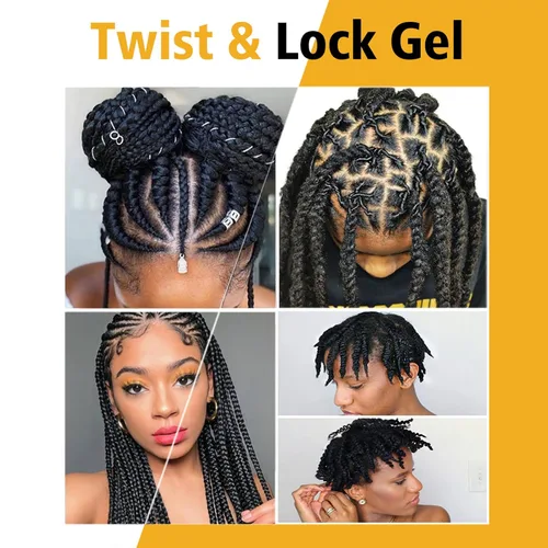 Vista 7 de Gel de Trenzado de Agarre Fuerte Extra Fuerte y Domador de Bordes - Domina el Encrespamiento, Mousse Suavizante para Twists, Locs, Trenzas, Cornrows