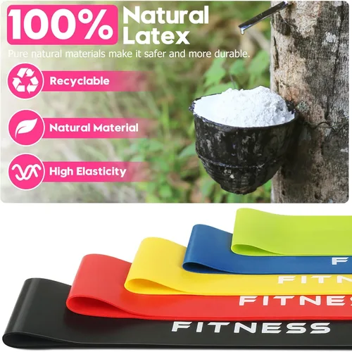 Vista 3 de Bandas de resistencia para entrenamiento, bandas de ejercicio para mujeres y hombres, bandas elásticas de látex para yoga, pilates, rehabilitación