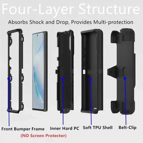 Vista 3 de Funda protectora resistente para Samsung Galaxy Note 10 Plus, a prueba de polvo, a prueba de golpes, protección contra caídas, 3 en 1, para Samsung